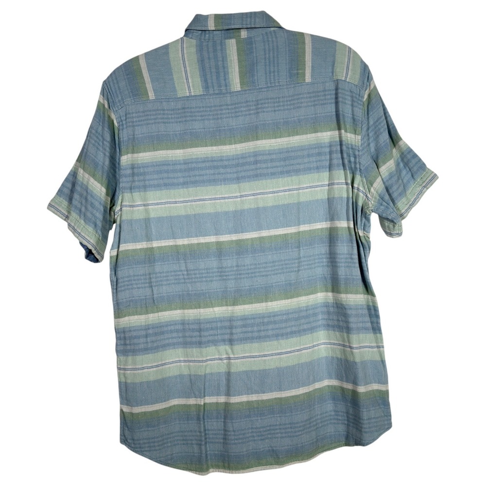 Faherty Reversible Short Sleeve Button Shirt Blue… - image 2